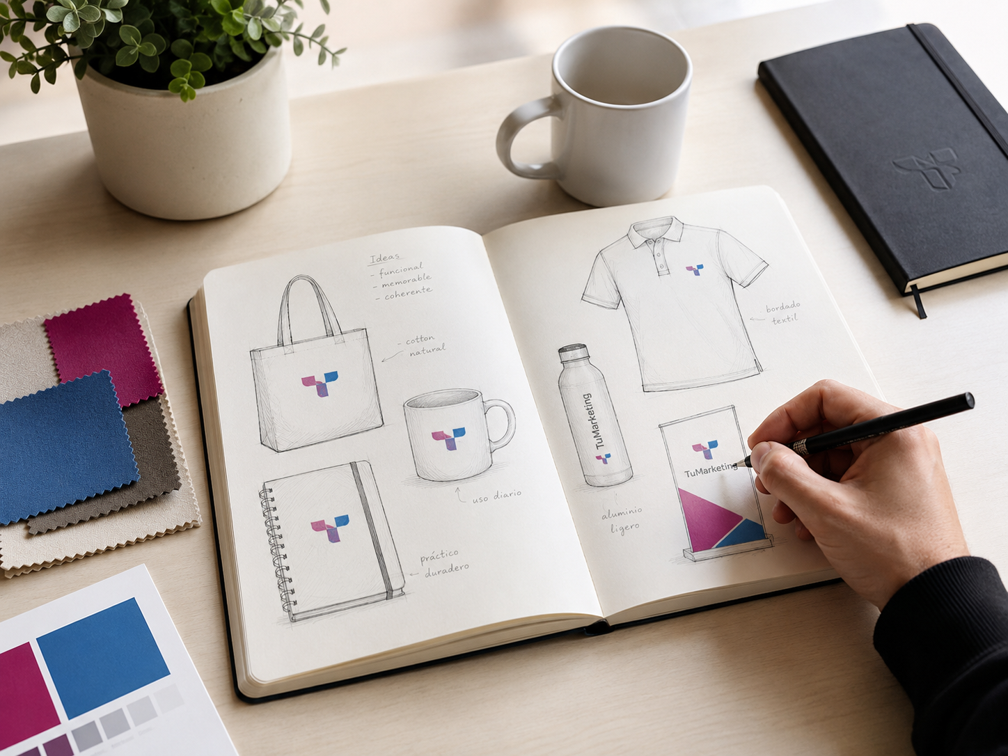 Proceso creativo y desarrollo de productos personalizados de TuMarketing
